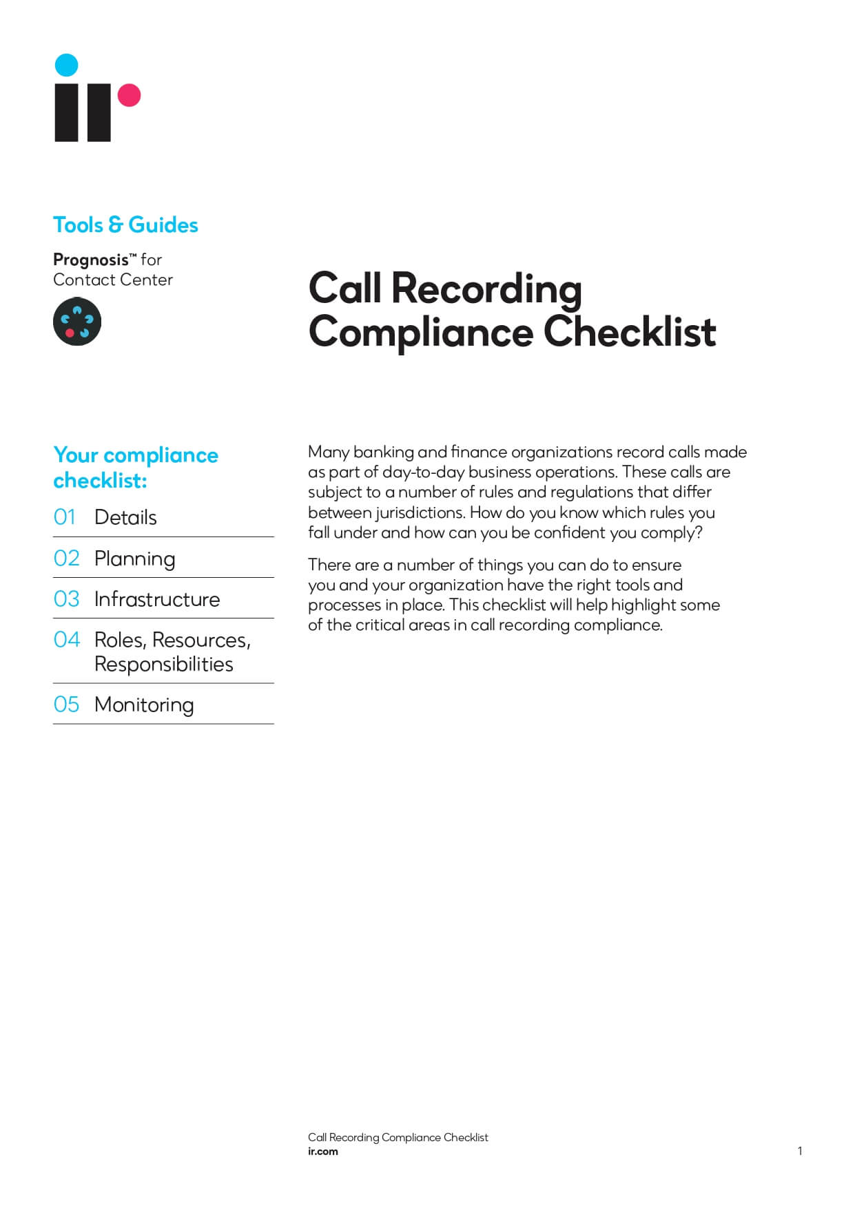 Call Recording Compliance Checklist