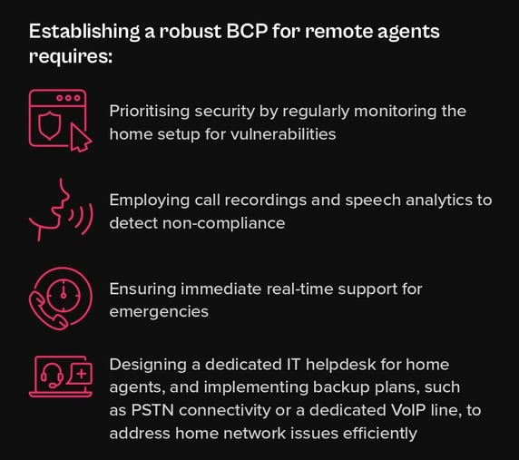 Establishing a robust BCP for remote agents