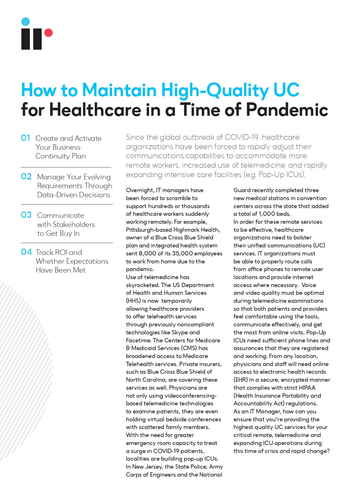 Healthcare Checklist - Maintaining High Quality UC