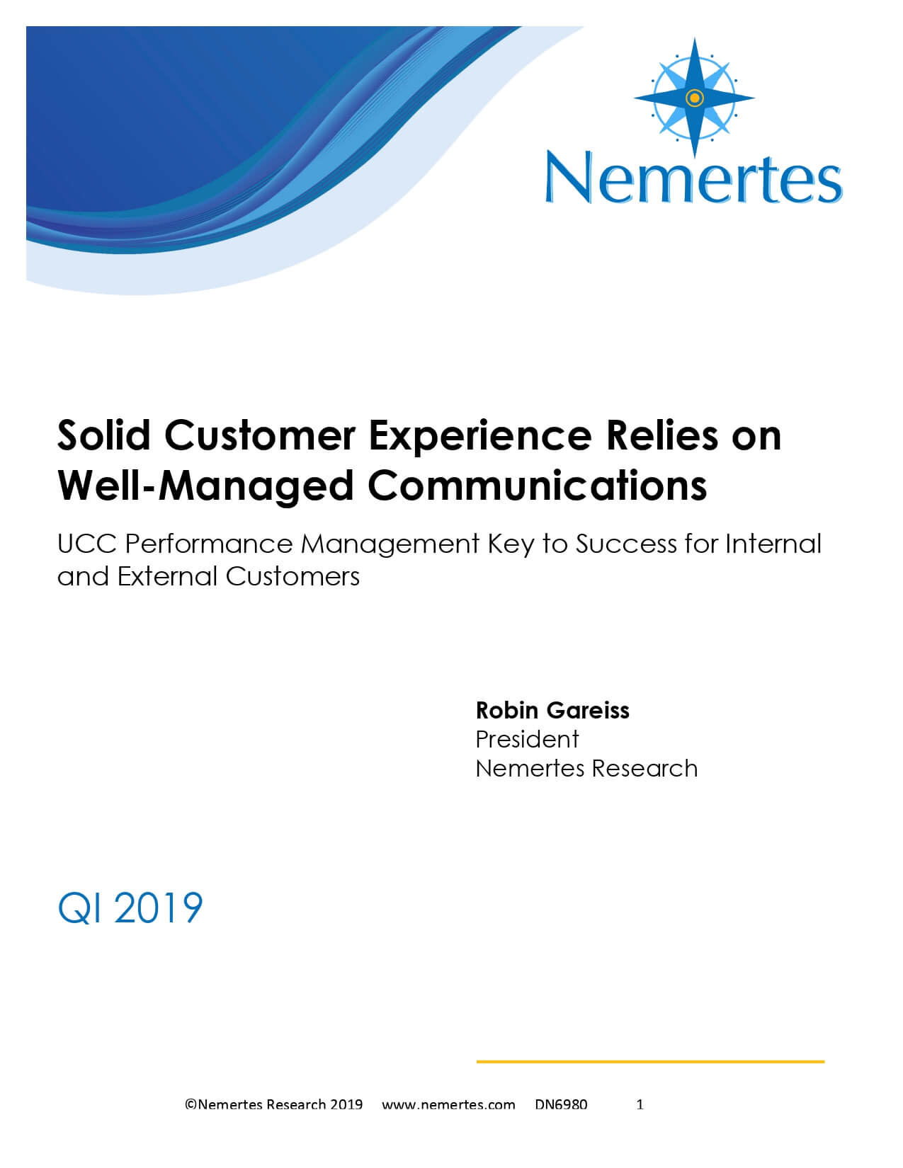 Nemertes DN6980 Well-Managed Communications Issue Paper