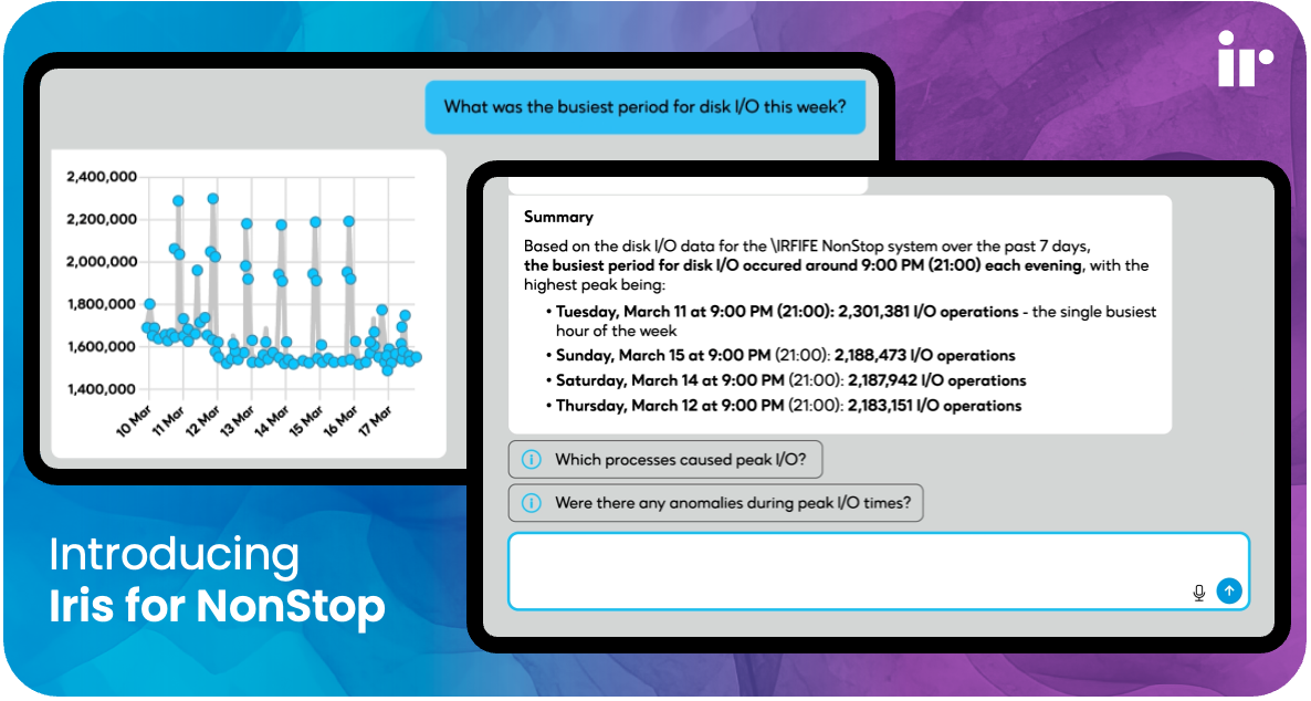 Introducing Iris for NonStop - banner with user interface displayed