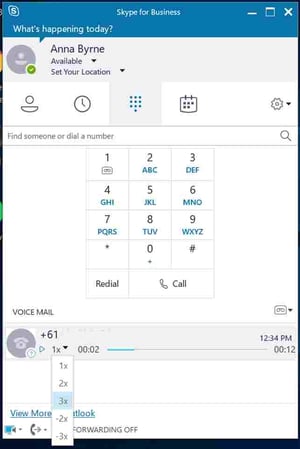 Skype for Business voicemails