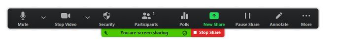 Make sure 'Participant Screen Sharing is enabled for your Zoom room